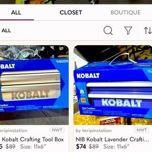 2 Kobalt Mini Tool Boxes

1 Lavender & 1 White Kobalt Mini Tool Box